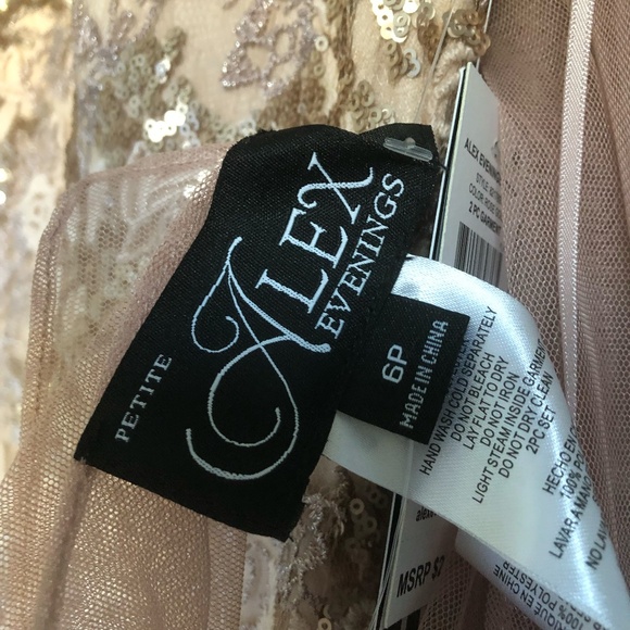 Alex Evenings Petite Emily Embroidered Fit and Flare Dress - Style #8217897 NWT - Picture 12 of 14